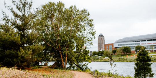 The view from the south side of the Robert D. Ray Asian Garden.